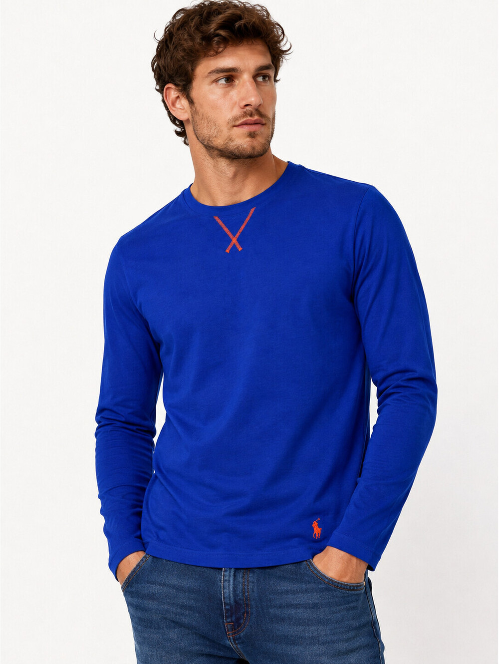 Polo Ralph Lauren long-sleeve crewneck t-shirt Royal Blue Men's Sz M